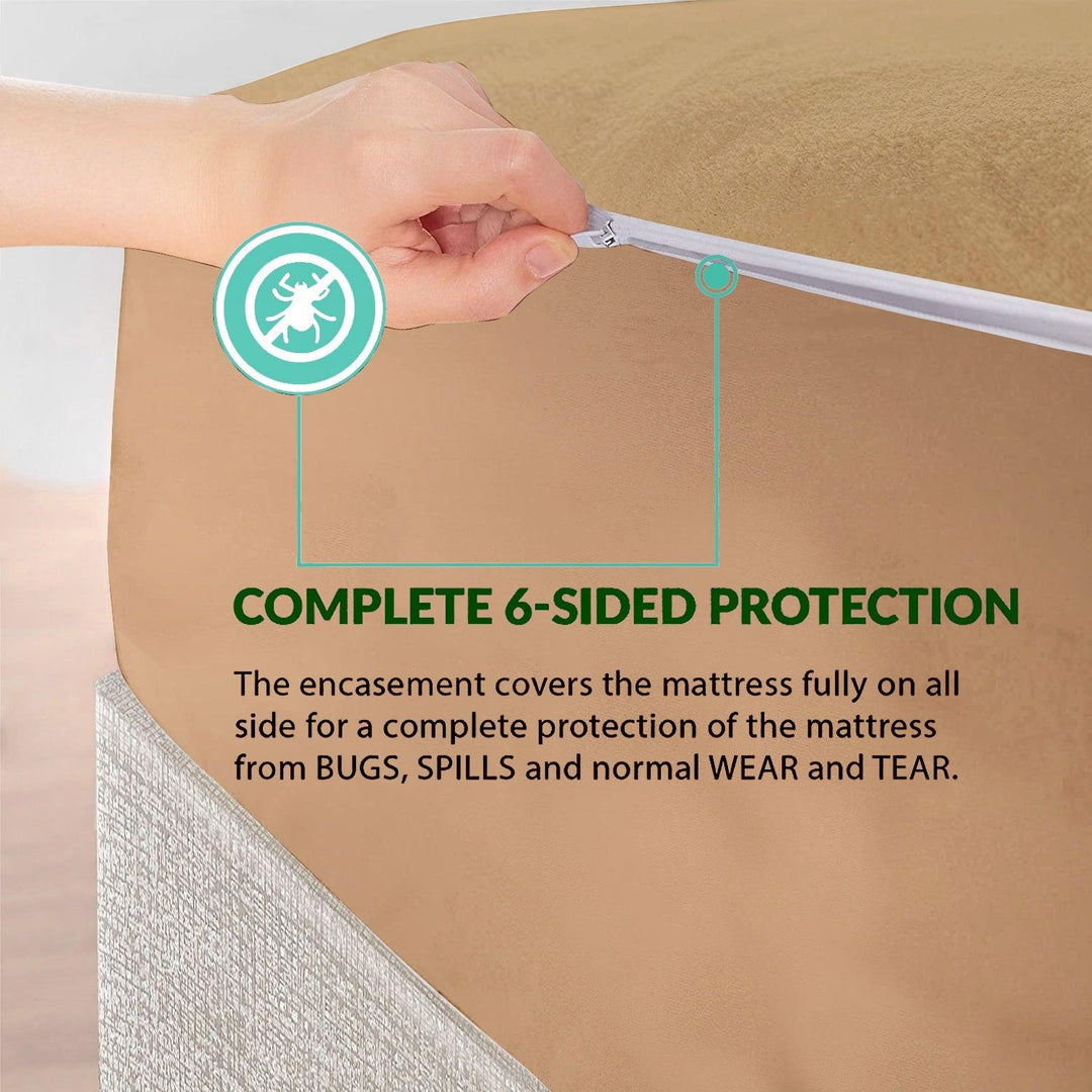 Cotton Zippered Chain Waterproof Mattress Protector (100% Cotton) - Trance Home Linen