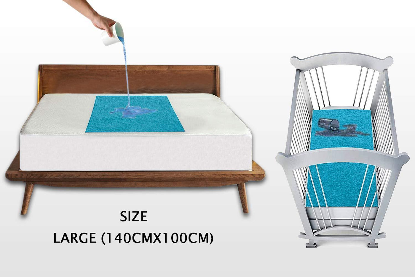 Trance Home Linen Baby Dry Sheets/100% Waterproof/Soft/Mattress/Crib/Bed Protector/Breathable/Underpad -Large(140cm x 100cm/56inch x 39inch)