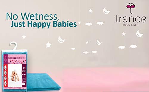 Trance Home Linen Baby Dry Sheets/100% Waterproof/Soft/Mattress/Crib/Bed Protector/Breathable/Underpad -Large(140cm x 100cm/56inch x 39inch)