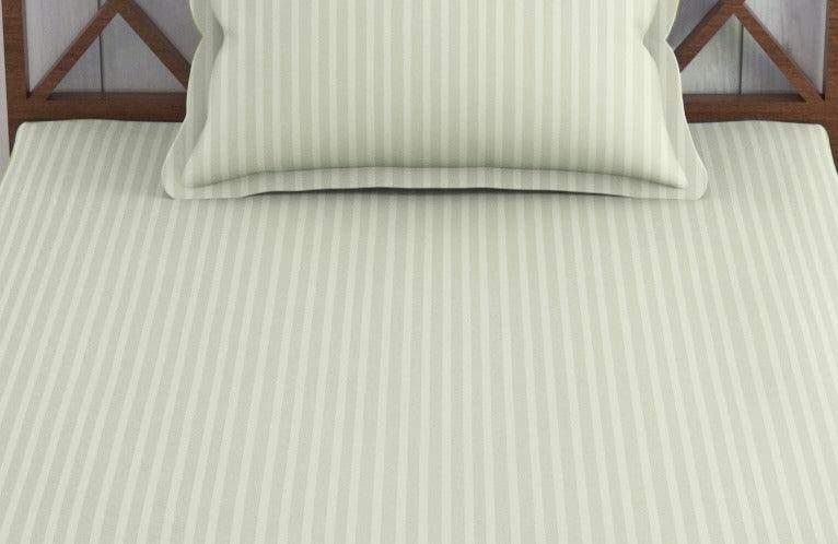 Cotton Single Bed Sizes Fitted Bedsheet with 1 Pillow Cover (100% Cotton & 200 TC) - Trance Home Linen
