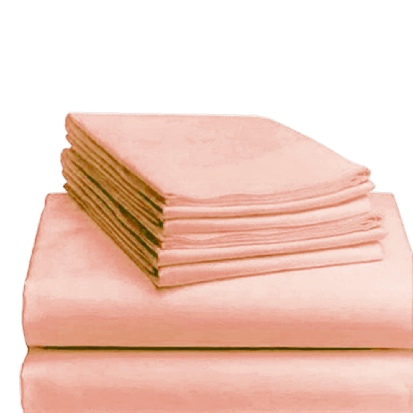 Trance Home Linen Cotton 400TC Plain Bed Sheet with Pillow Cover- Blush Peach