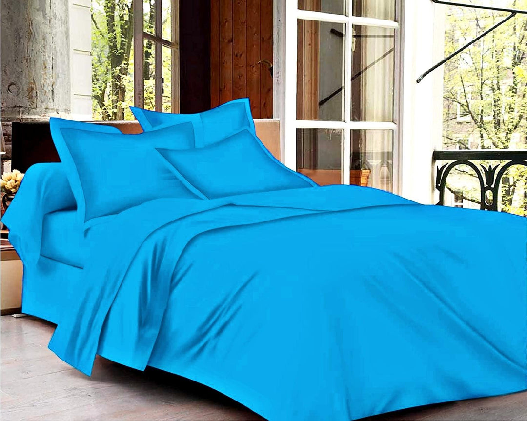 Cotton Plain Bed Sheet with Pillow Cover (400 TC)