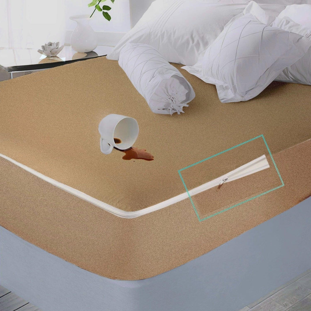 Waterproof-Bed-Protector-Brown