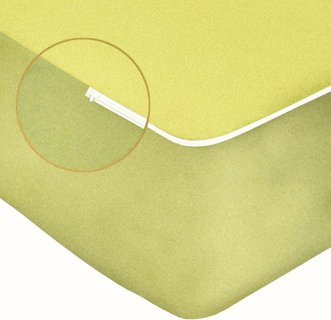 All Six Side 100% Waterproof Cotton Terry Zippered Chain Mattress Protector - Ivory Yellow - Trance Home Linen