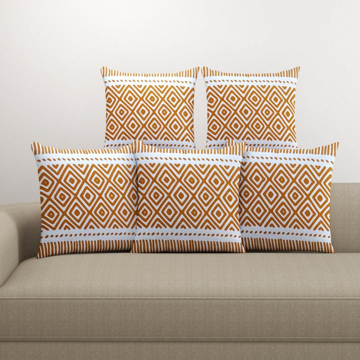 Cotton Cushion Covers for Sofa and Diwan Pillow Covers (Aztec & Set of 5) - Trance Home Linen
