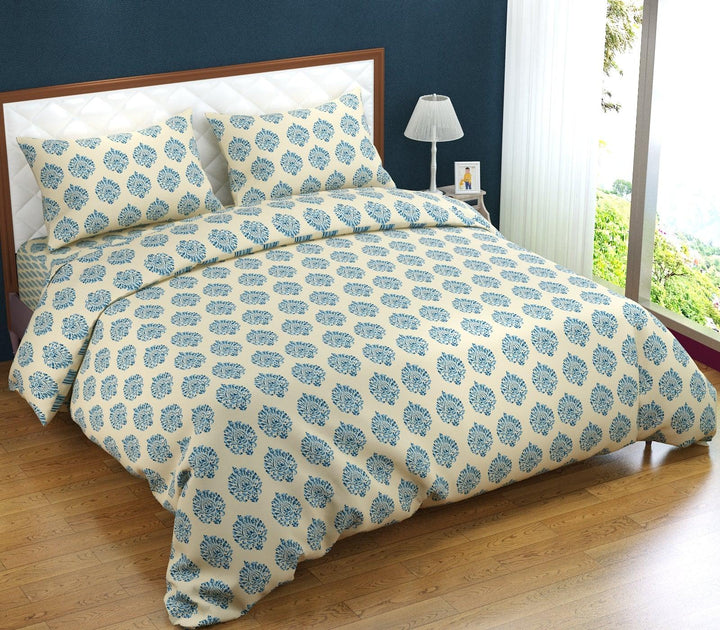 Cotton King Duvet Cover with 2 Pillow Covers (Dori & Damask 200 TC) - Trance Home Linen