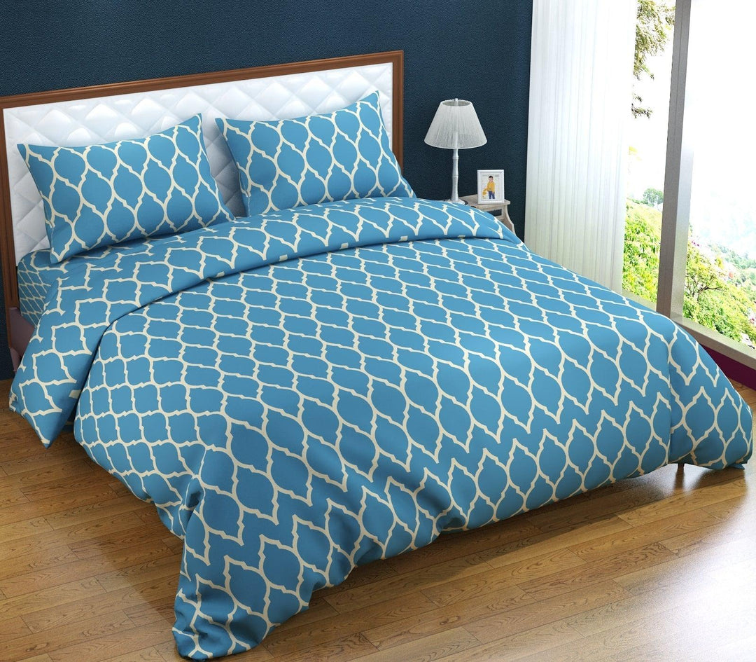 Cotton King Duvet Cover with 2 Pillow Covers (Dori & Damask 200 TC) - Trance Home Linen