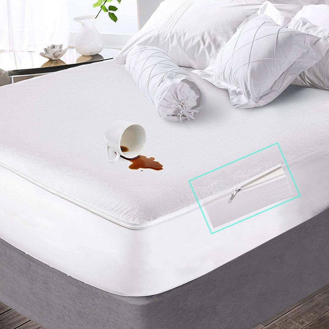 Cotton King Size Zippered Chain Waterproof Mattress Protector (100% Cotton) - Trance Home Linen