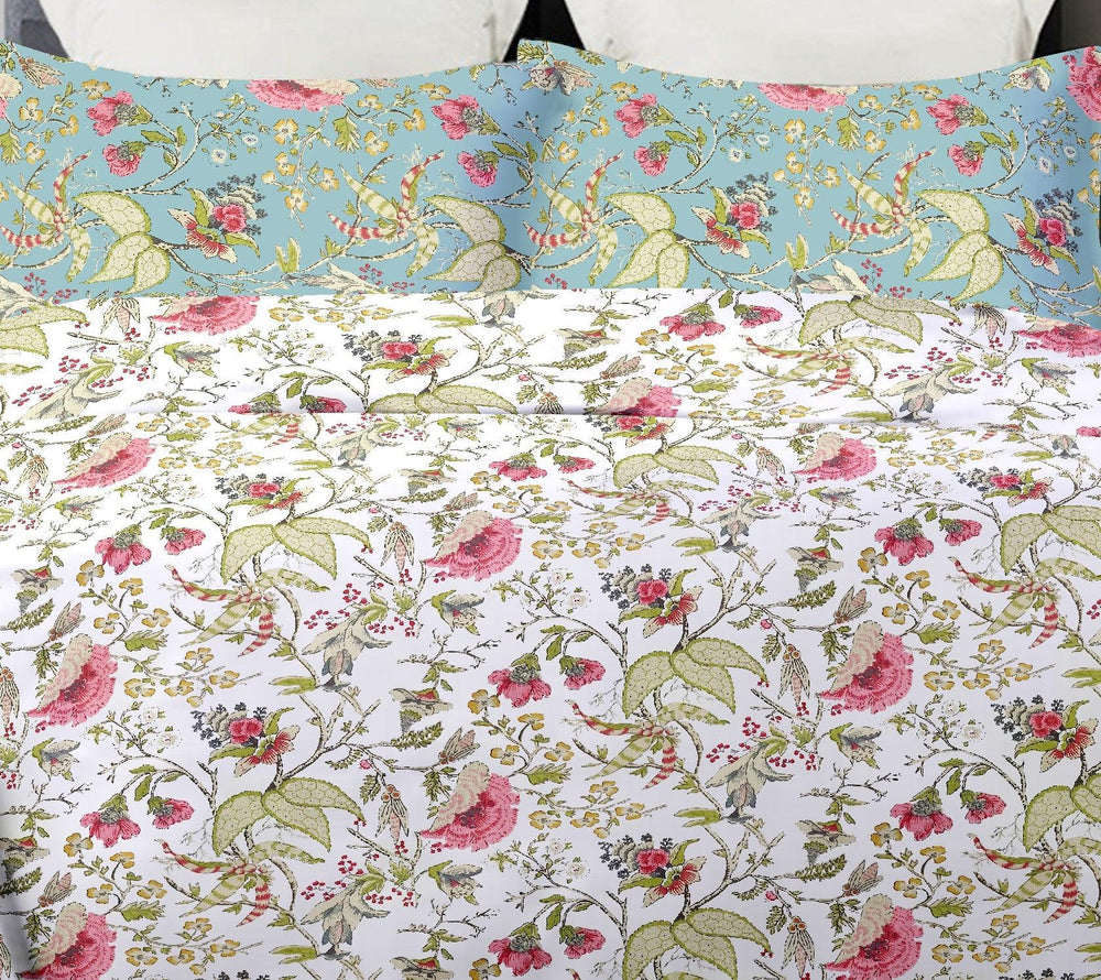 Cotton Queen Duvet Cover with 2 Pillow Covers (Calicut Collection & 180 TC) - Trance Home Linen
