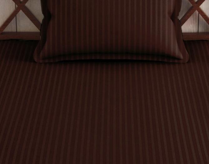 Cotton Self Satin Stripe (Bedsheet/Flat Bedsheet & 200 TC) - Trance Home Linen
