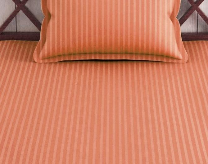 Cotton Self Satin Stripe (Bedsheet/Flat Bedsheet & 200 TC) - Trance Home Linen