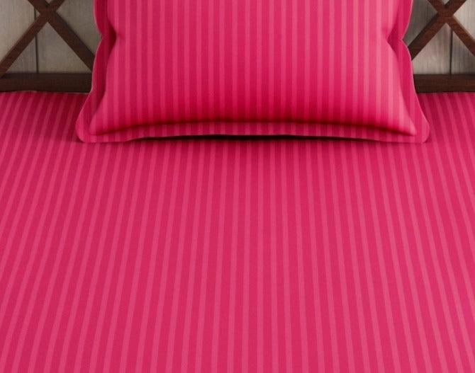 Cotton Self Satin Stripe (Bedsheet/Flat Bedsheet & 200 TC) - Trance Home Linen