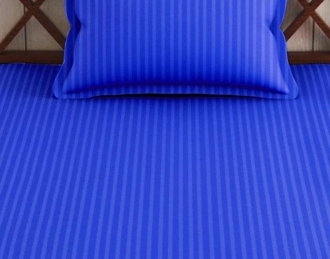 Cotton Self Satin Stripe (Bedsheet/Flat Bedsheet & 200 TC) - Trance Home Linen