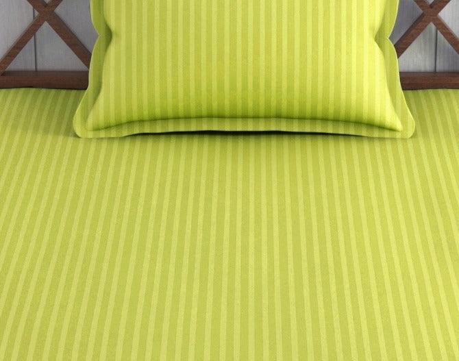 Cotton Self Satin Stripe (Bedsheet/Flat Bedsheet & 200 TC) - Trance Home Linen