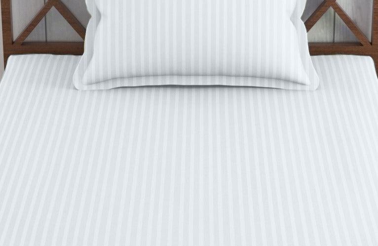 Cotton Single Bed Sizes Fitted Bedsheet with 1 Pillow Cover(100% Cotton & 200 TC) - Trance Home Linen