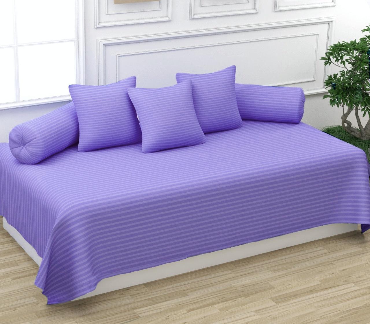 Cotton Striped 6 Pcs Diwan Set (100% Cotton & 200 TC) – Trance Home Linen