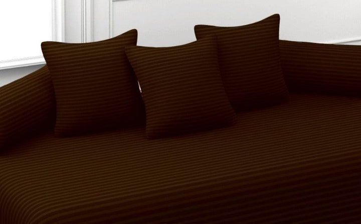 Cotton Striped 6 Pcs Diwan Set (100% Cotton & 200 TC) - Trance Home Linen