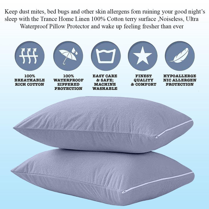 Cotton Waterproof Pillow Protector (Set of 2) - Trance Home Linen