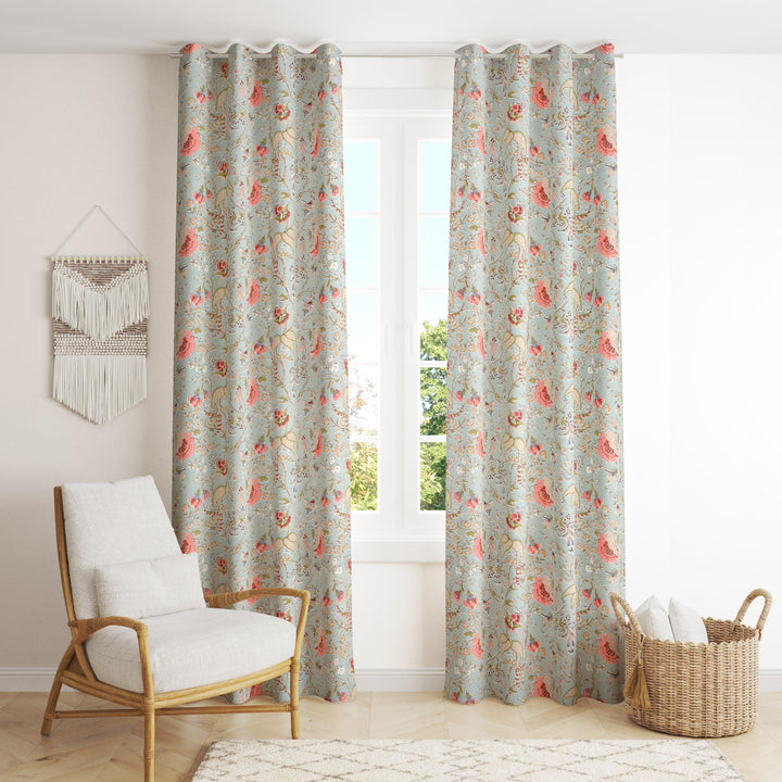 Duck Cotton Jaipuri Printed Curtains (Pack of 2 & 100% Cotton) - Trance Home Linen