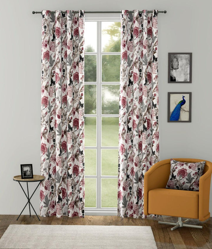 Duck Cotton Jaipuri Printed Curtains (Pack of 2 & 100% Cotton) - Trance Home Linen