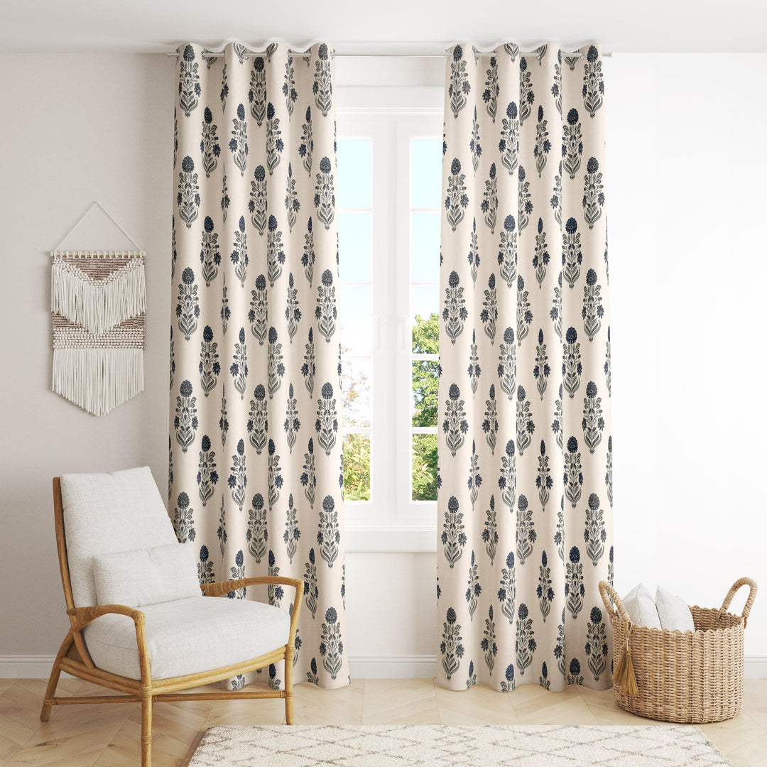 Duck Cotton Jaipuri Printed Curtains (Pack of 2 & 100% Cotton) - Trance Home Linen