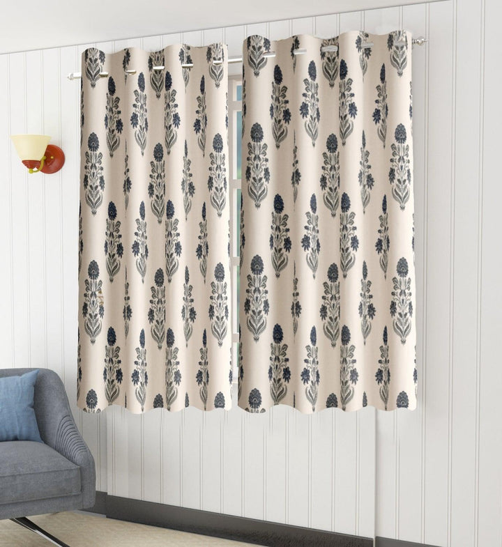 Duck Cotton Jaipuri Printed Curtains (Pack of 2 & 100% Cotton) - Trance Home Linen