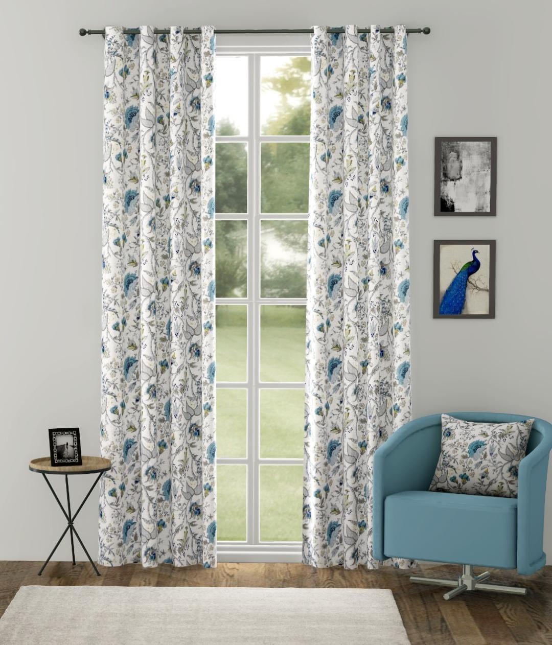 Duck Cotton Jaipuri Printed Curtains (Pack of 2 & 100% Cotton) - Trance Home Linen