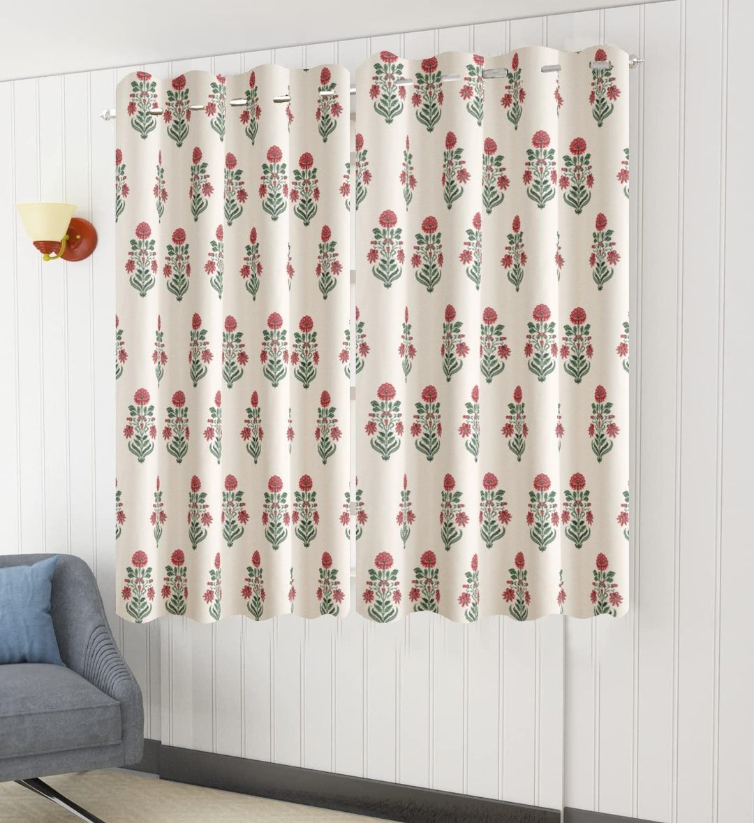 Duck Cotton Jaipuri Printed Curtains (Pack of 2 & 100% Cotton) - Trance Home Linen