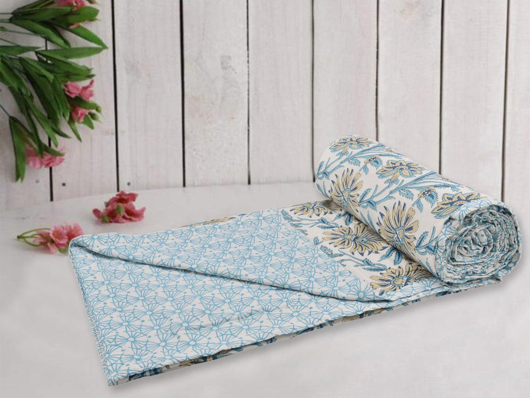 Ethnic Jaipuri Collection Cotton Single Dohar (Flora) - Trance Home Linen