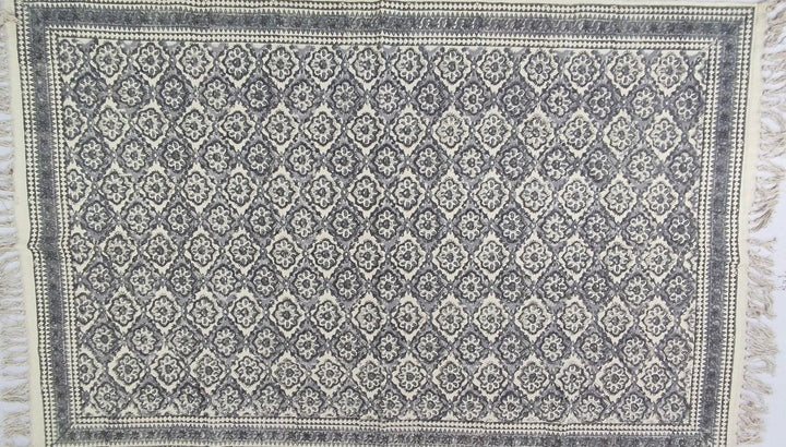 Handloom Handcrafted Jaipur Hand Block Cotton Carpets Dhurries - Trance Home Linen
