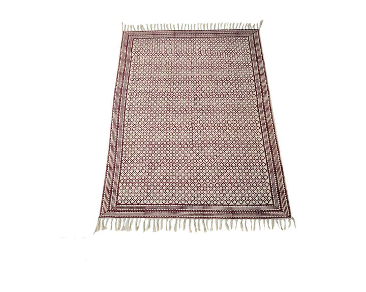 Handloom Handcrafted Jaipur Hand Block Cotton Carpets Dhurries - Trance Home Linen