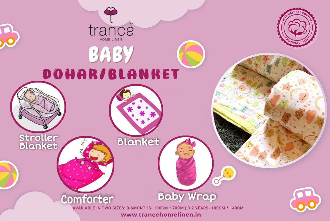 Lightweight Cotton Baby Dohar (Soft Nursery) - Trance Home Linen