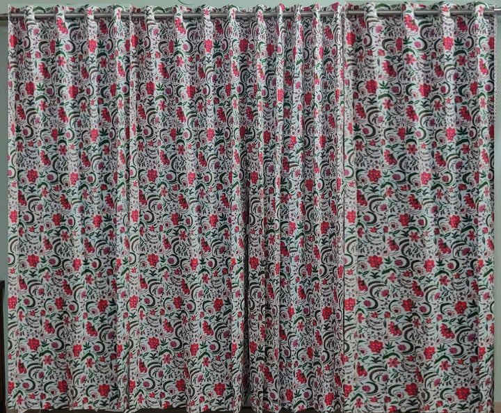 Lightweight Cotton Voile Curtains (Firdaus Red) - Trance Home Linen
