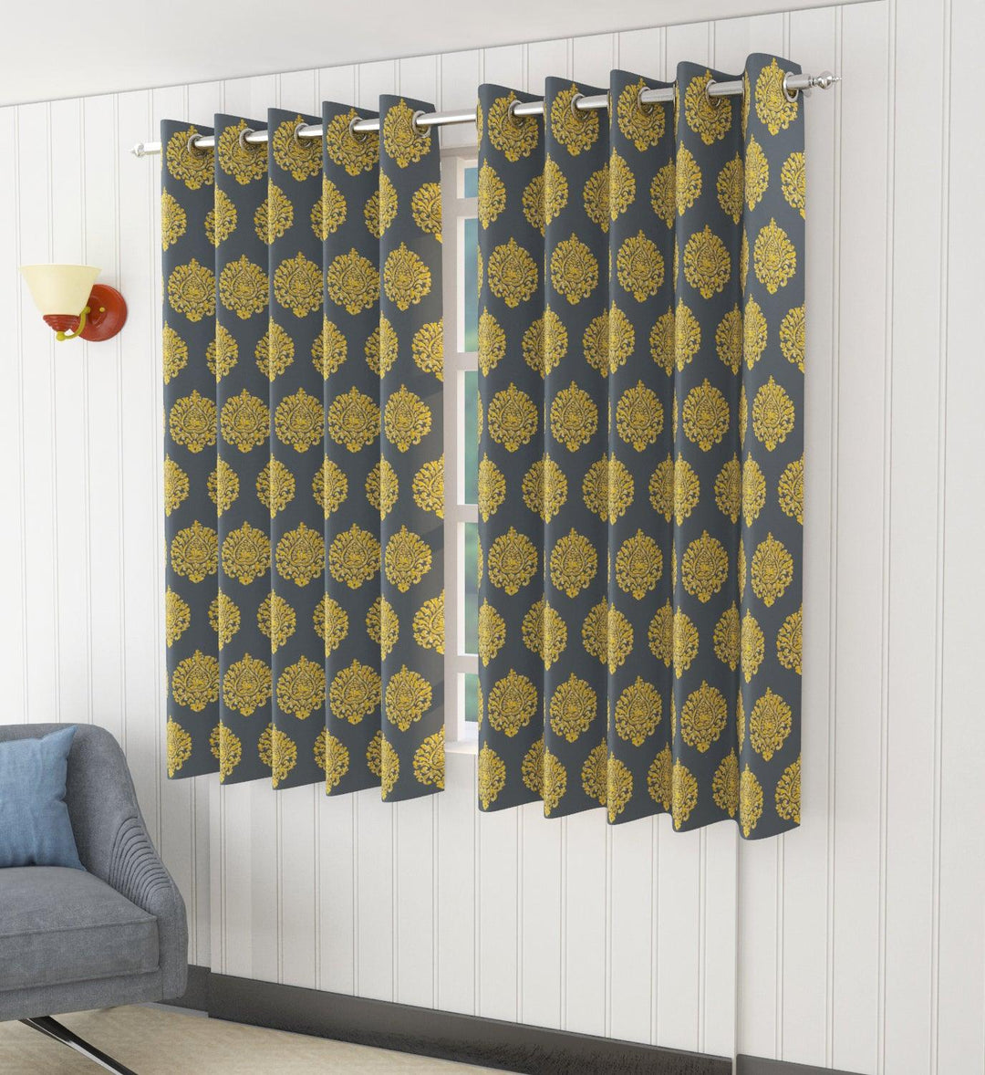 Lightweight Cotton Voile Curtains (Warm Grey Mustard) - Trance Home Linen