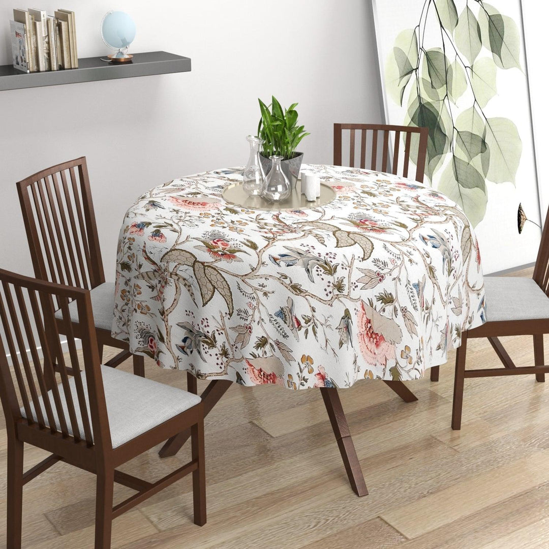 Premium Cotton Circular Dining Table Cloth (Calicut) - Trance Home Linen