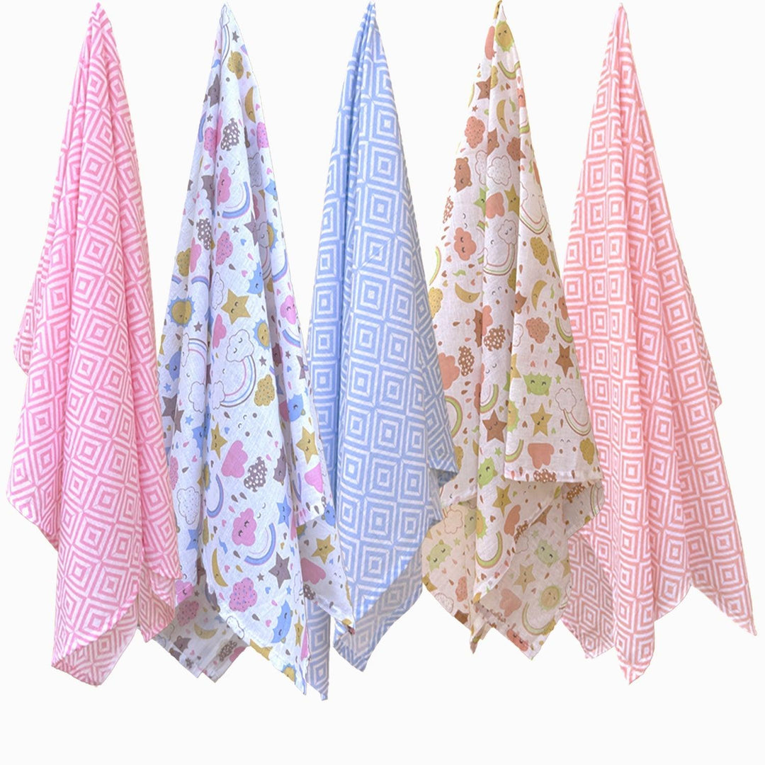 Soft 100% Cotton Malmal Baby Swaddle Cloth - Trance Home Linen