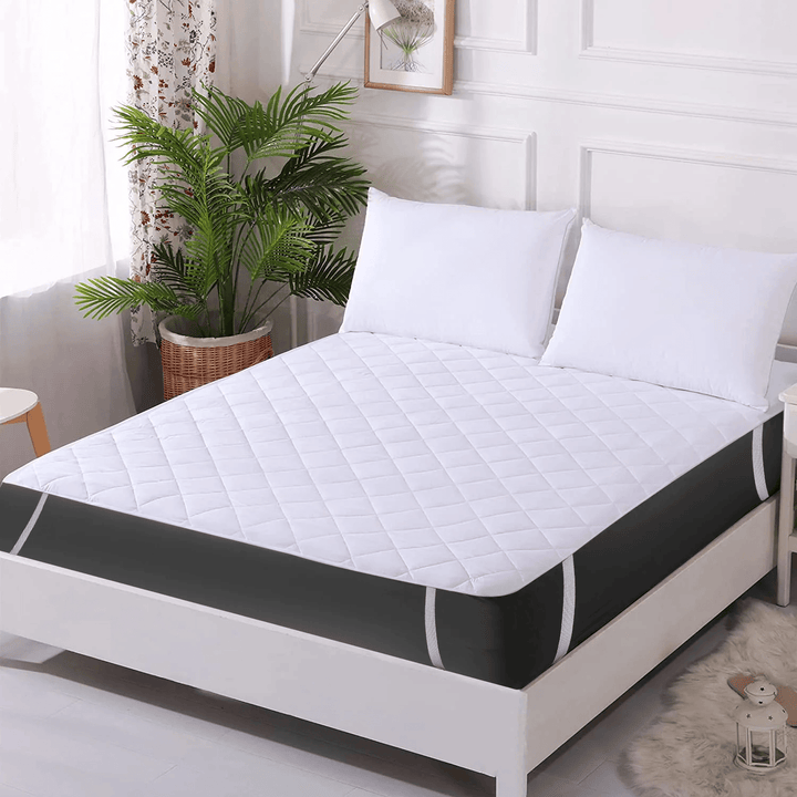 Water Resistant Cotton Quilted Mattress Protector with Elastic Straps on Corners - Trance Home Linen